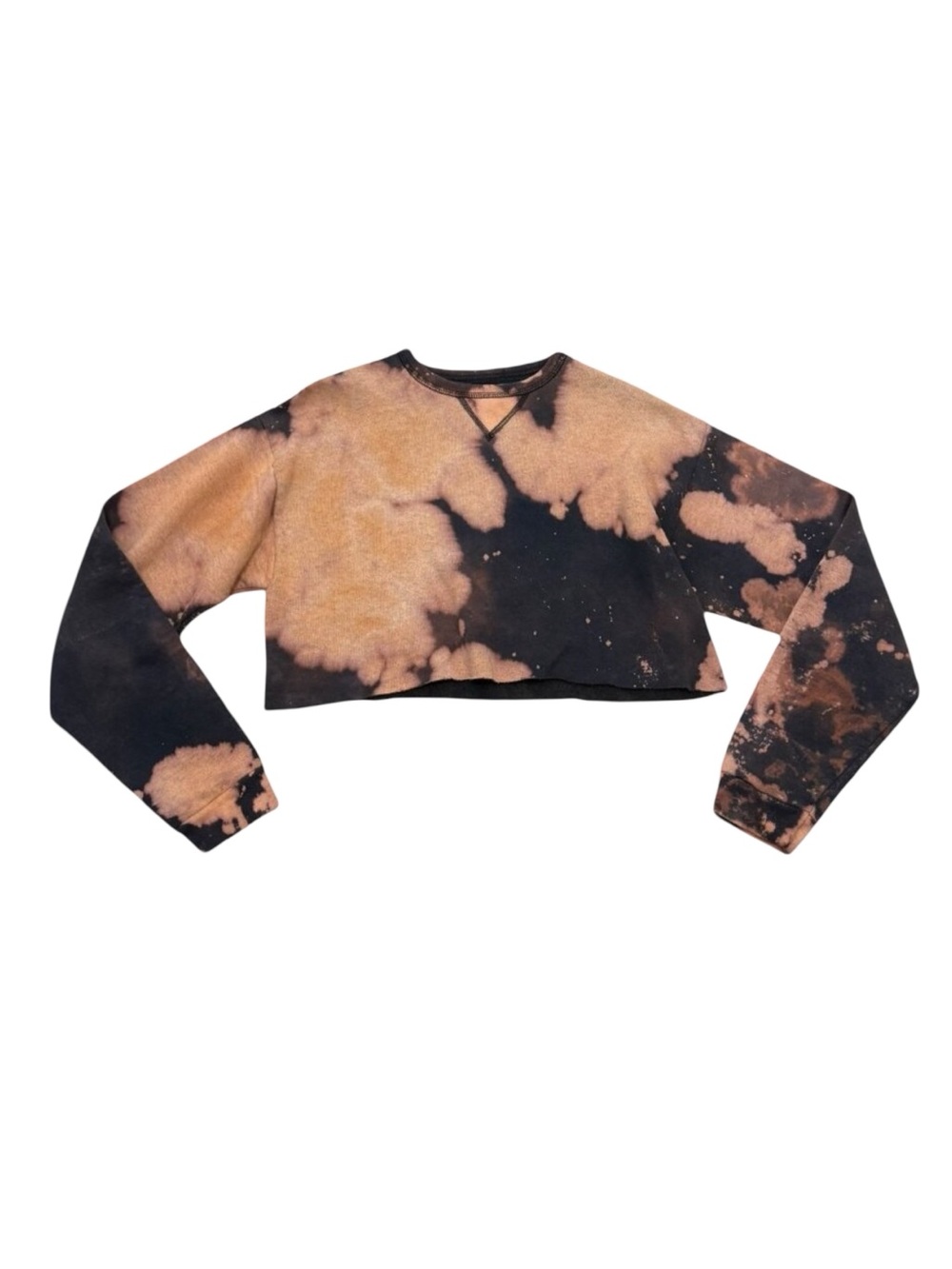 Women’s Hanes crop top sweat shirt cotton Bleached pattern y2k